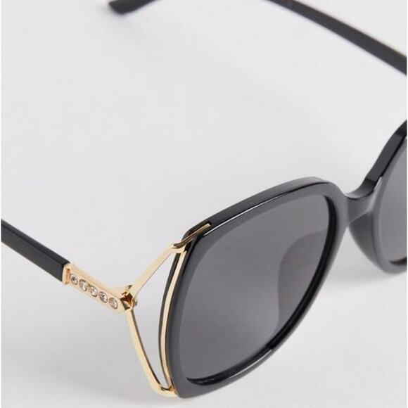 Torrid Black Square Smoke Lens Side Vent Sunglasses Sz.OS NWT - Picture 3 of 7